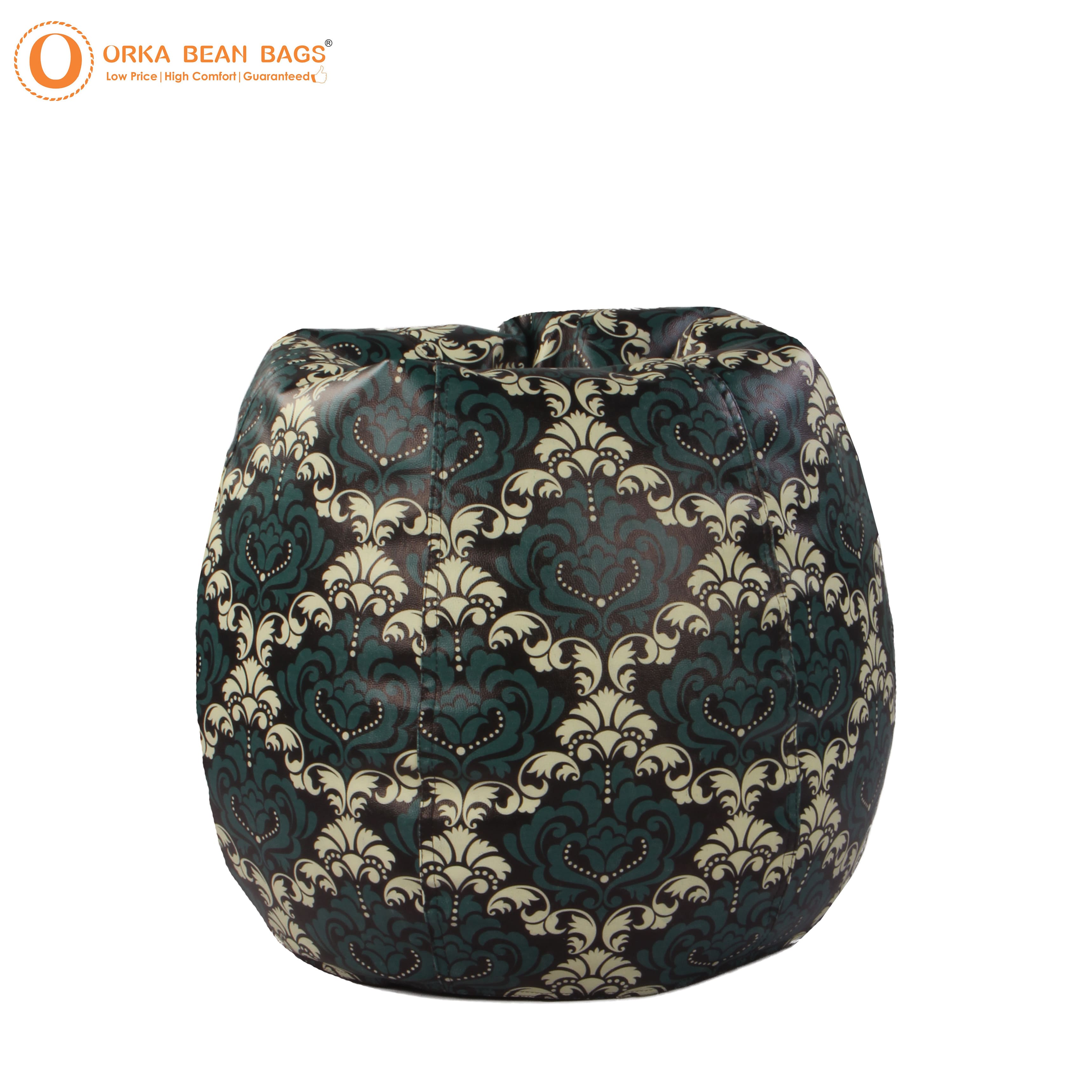 Orka Digital Printed Seamless Retro Floral XXXL Bean Bag Filled With Beans